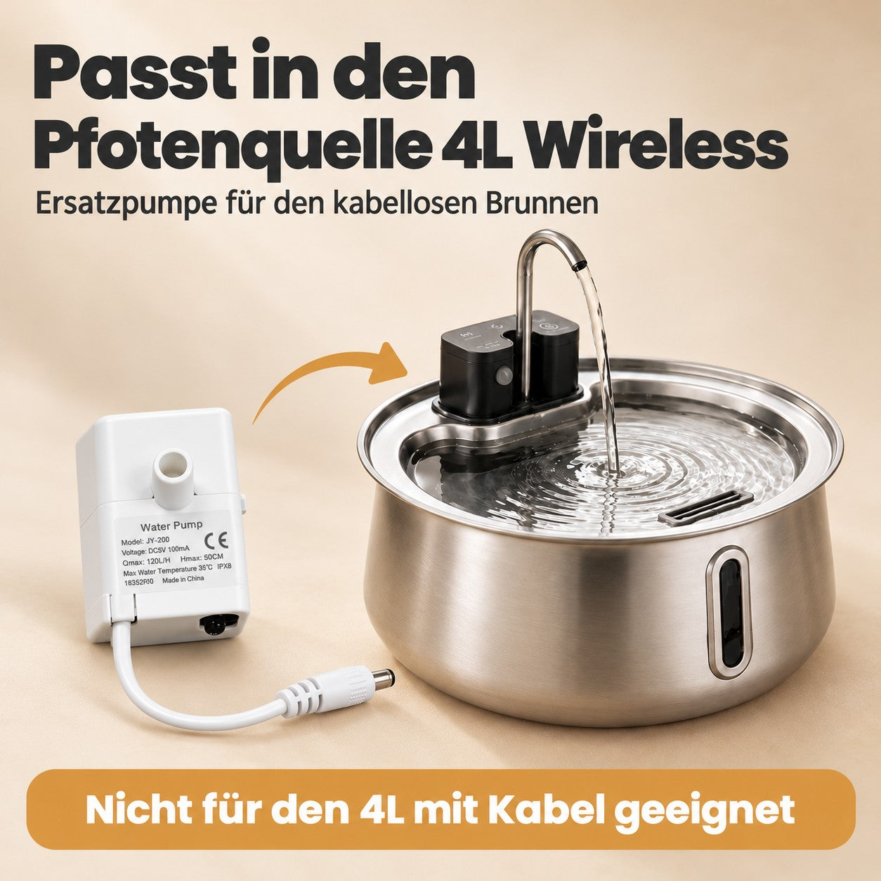 Wasserpumpe Pfotenquelle Wireless Brunnen