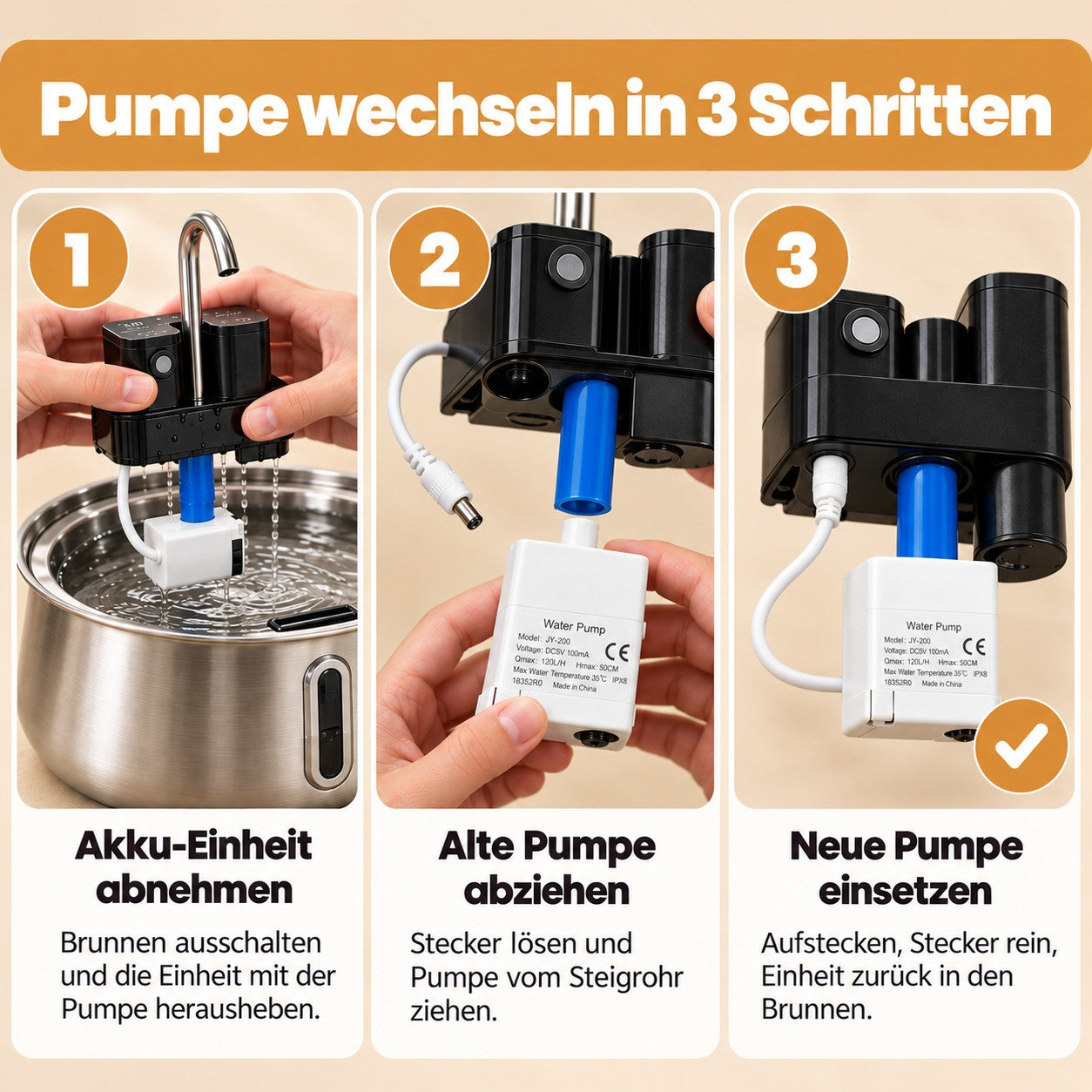Wasserpumpe Pfotenquelle Wireless Brunnen